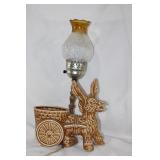Vintage ceramic donkey lamp