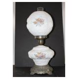 Gone with the Wind Milk Glass Hurricane Lamp