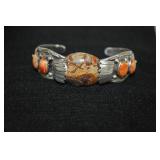 Sterling cuff with multiple stones