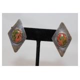 Pair of Sterling and stone earrings