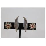 Two pair of sterling scew back earrings