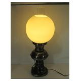 Vintage Metal Lamp with Frosted Globe