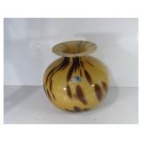 Maestri Vetrai Yellow Brown Vase - Italy