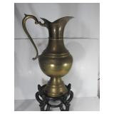 Large Brass PItcher with Stand