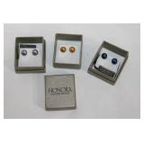 three pair of HONORA pearls