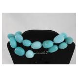 Large blue stone and 925 necklace