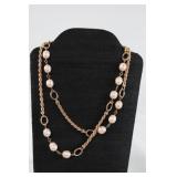 Bronze MILOR Italy and pear long strand necklace