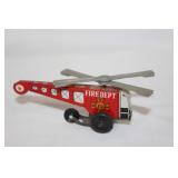 Vintage metal Fire Dept toy helicopter
