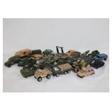 Large lot of vintage military toy cars