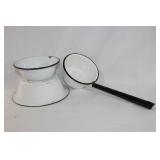 3 Pc. White & Black Enamel Set