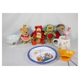 Lot of Winnie the Pooh - Plushies, Cup, Plate, et