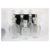Large lot of VTG glass decanters
