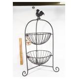 Metal two tiered standing basket