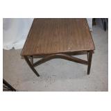 MCM bamboo and faux wood coffee table