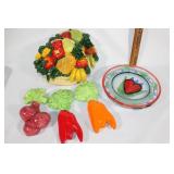 Large lot of kitchen decor,plates,wall hangs,etc