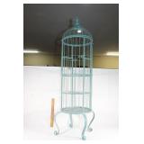 Large metal birdcage wine rack