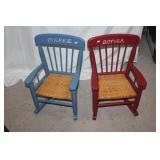 Pair of Kids wooden rocking chairs