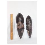 Two wooden African style wall hangs