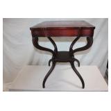 Antique leather top side table