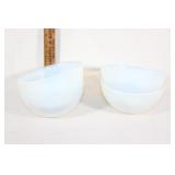 Crate and Barrel Italian white glass bowls