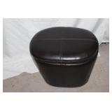Faux leather ottoman with storage