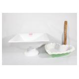 Decorative heart dish,Portugal white pedestal dish