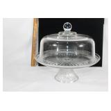Clear glass cake stand with dome