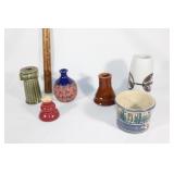 Lot of Clay Pottery - Signed vases etc.