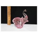 Hand blown glass elephant paper weight
