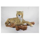 Vtg Large Plaster Leopard on Tree Branch