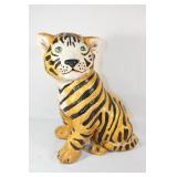 Vintage Plaster Tiger Cub Statue - 15"