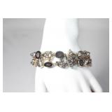 Sterling Meteorite & Druzy? Stone Link Bracelet