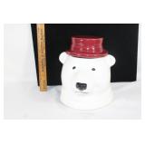 Threshold Stoneware polar bear cookie jar