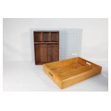 VTG wooden caddy and tray