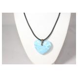 Larimar Heart Pendant-Sterling Clasp