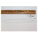 Sterling Azurite Cross, 2 Sterling Chains