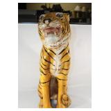 Large Vintage Plaster Sitting Tiger Mom - 29"