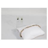 14 GF Jade? screw back earrings,14 GF pearl twist