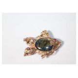 Labradorite Fish Brooch - with Gemstones