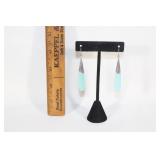 Sterling silver Blue Chalcedony Gemstone earrings
