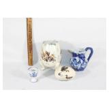 VTG egg vase,egg cup,Iron Stone pitcher