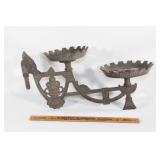 Antique cast iron lantern holder sconce