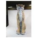 Vtg Large Plaster Sitting Cheetah - 28"