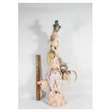 Handmade clay wizard statue-candle holder, signed