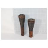Antique wooden thread spools