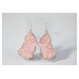 Sterling Rhodochrosite Stalacite Slice Earrings