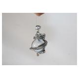 Sterling silver Jade Angel? Dragon orb charm
