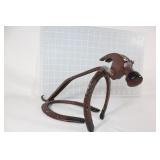 Folk Art Metal Dog Figurine- Hammer, Horse shoes