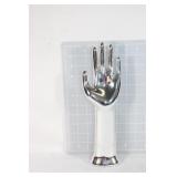 Ceramic silver hand glove display