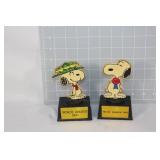 Two VTG Snoopy trophies